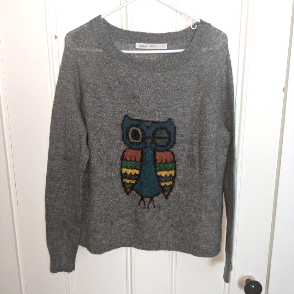 Woolrich Owl Crewneck Wool Alpaca Sweater sz Large